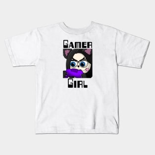 Gamer girl, Wolf Girl, Twitch Streamer Kids T-Shirt